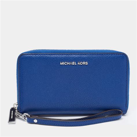 blue michael kors wristlet|Michael Kors oversized wallet.